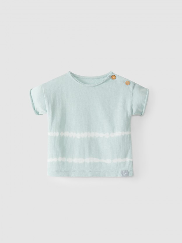 Conjunto de dos camisetas tie-dye en tejido acanalado