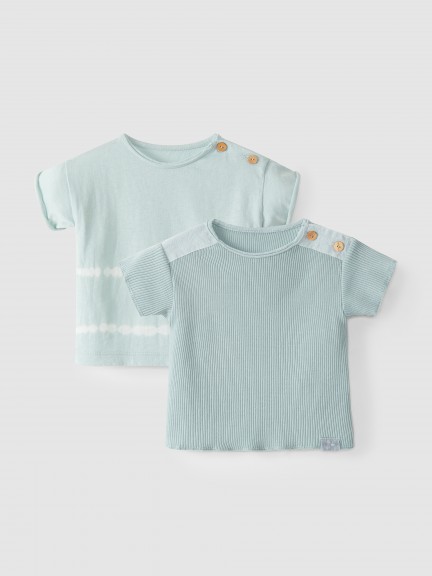 Set of two tie-dyed T-shirts in ribbed cotton Set of two tie-dyed T-shirts in ribbed cotton