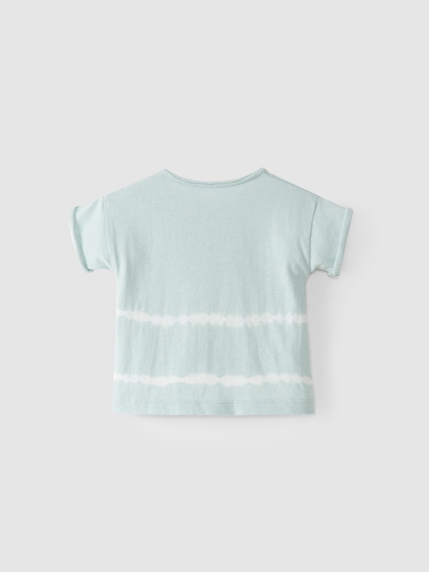 Conjunto de dos camisetas tie-dye en tejido acanalado