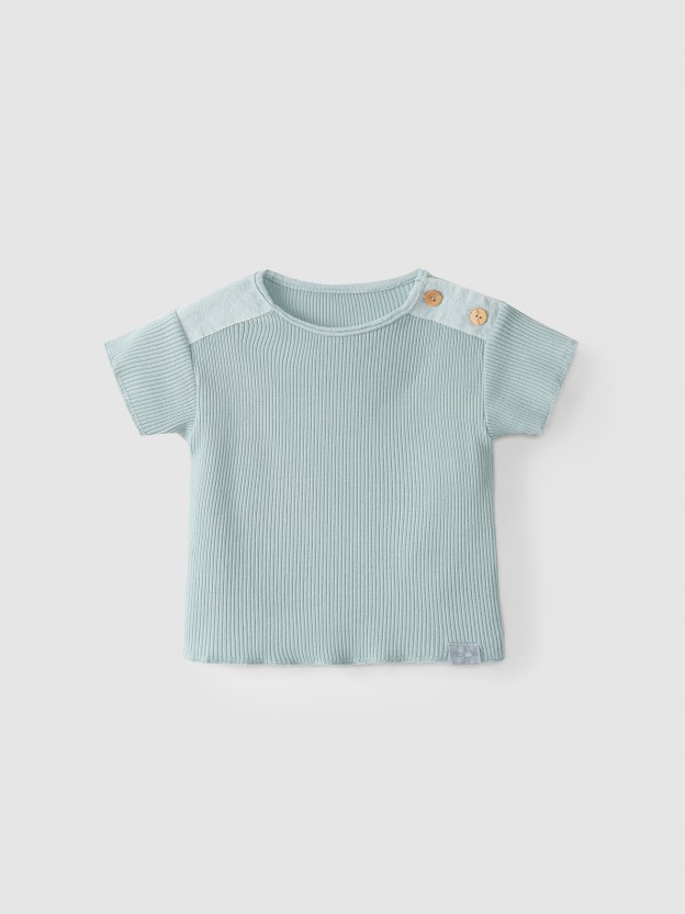 Conjunto de dos camisetas tie-dye en tejido acanalado