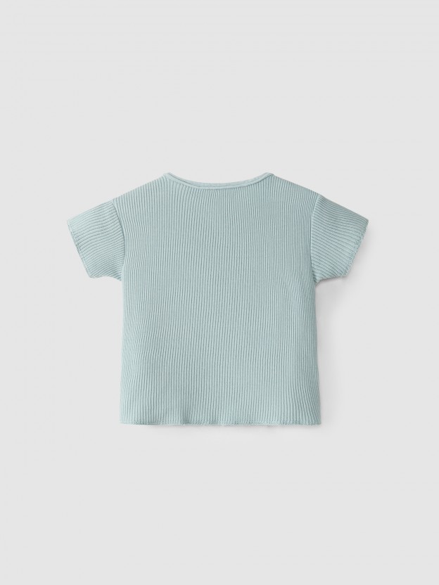 Conjunto de dos camisetas tie-dye en tejido acanalado