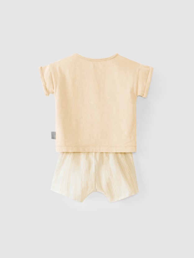 Striped shorts and T-shirt set Striped shorts and T-shirt set
