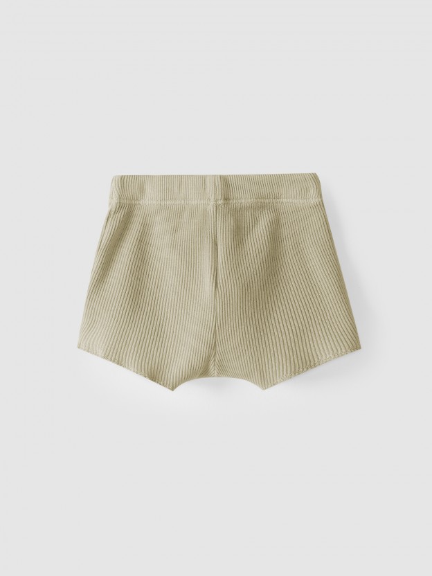 Conjunto dos pantalones cortos de algodón acanalado Conjunto dos pantalones cortos de algodón acanalado
