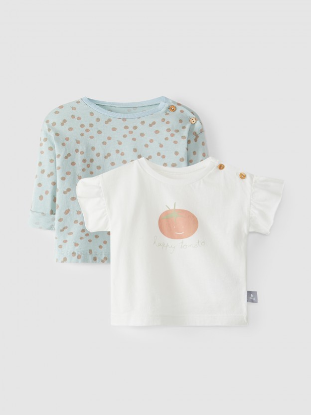 Set of two "happy tomato" T-shirts Set of two "happy tomato" T-shirts