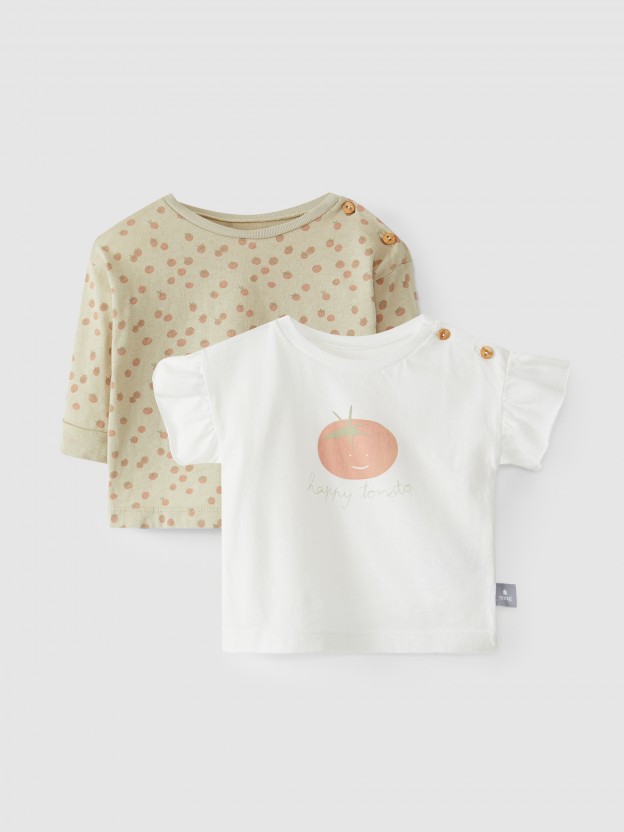 Set of two "happy tomato" T-shirts Set of two "happy tomato" T-shirts