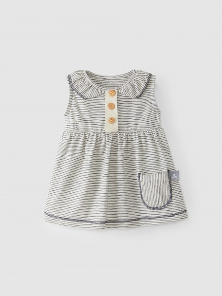 Robe coton biologique rayures