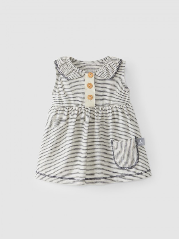 Robe coton biologique rayures
