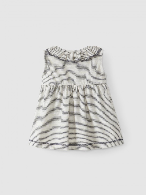 Robe coton biologique rayures