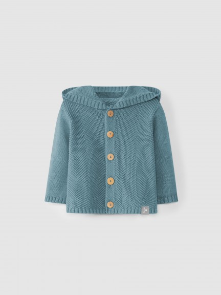 Knitted cardigan with hood Knitted cardigan with hood