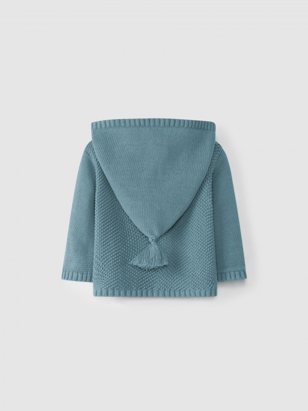 Knitted cardigan with hood Knitted cardigan with hood