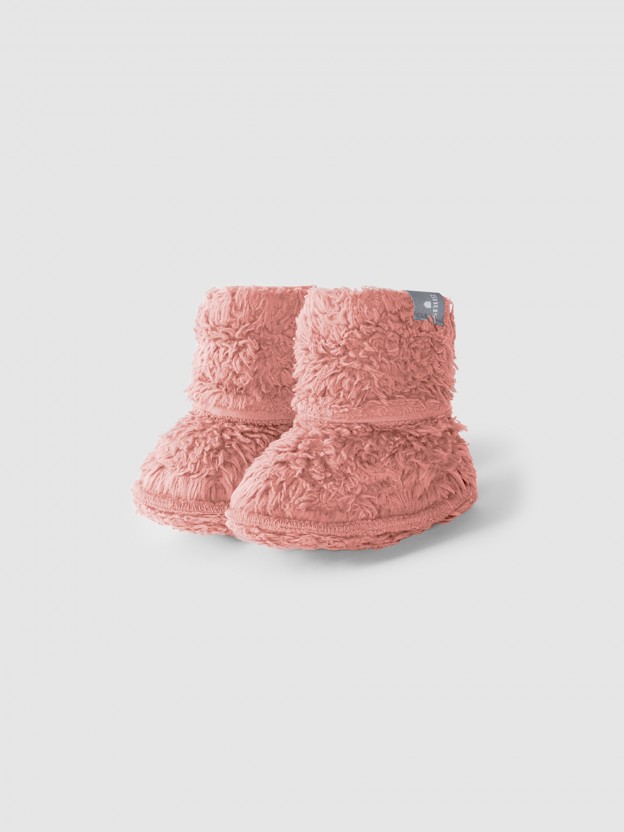 Booties in organic cotton fur Booties in organic cotton fur
