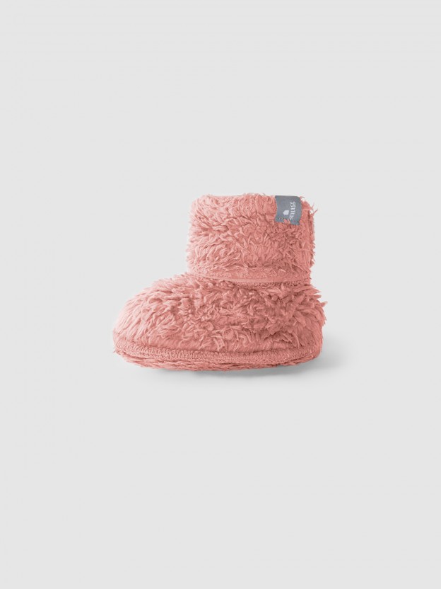 Booties in organic cotton fur Booties in organic cotton fur