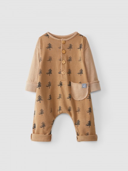Pine trees two-in-one jumpsuit with pocket Pine trees two-in-one jumpsuit with pocket