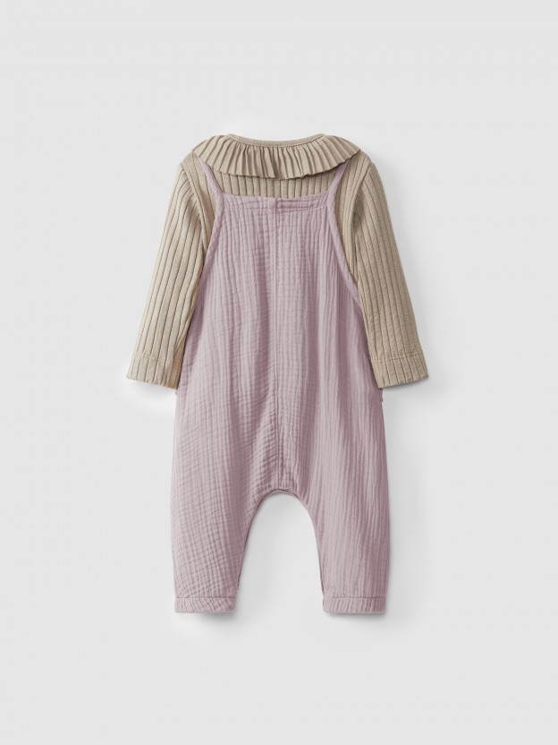 Organic muslin dungarees with knots kit