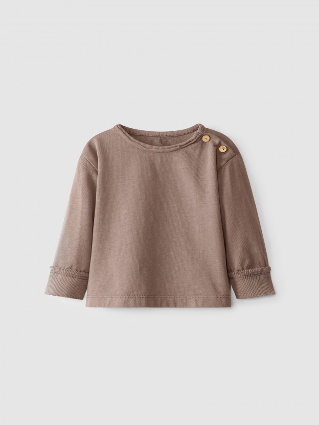 Conjunto de peto de punto acanalado y camiseta