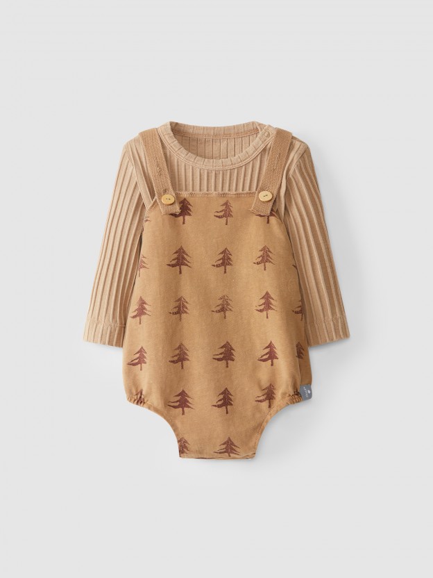 Pine trees shortie with straps and t-shirt kit
