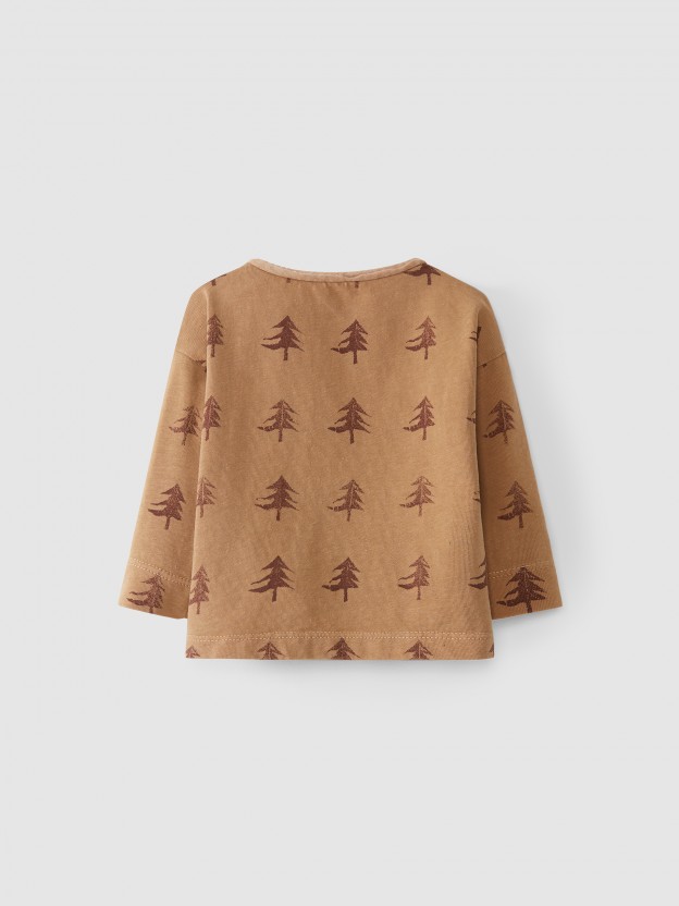 Two pine trees printed t-shirts kit