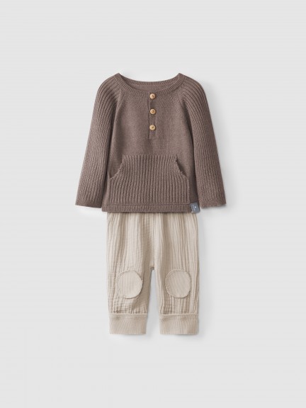 Conjunto de jersey de cachemir / merino y pantal�n