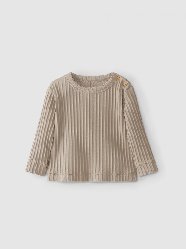 Conjunto peto y suéter de algodón/lana reciclados Conjunto peto y suéter de algodón/lana reciclados