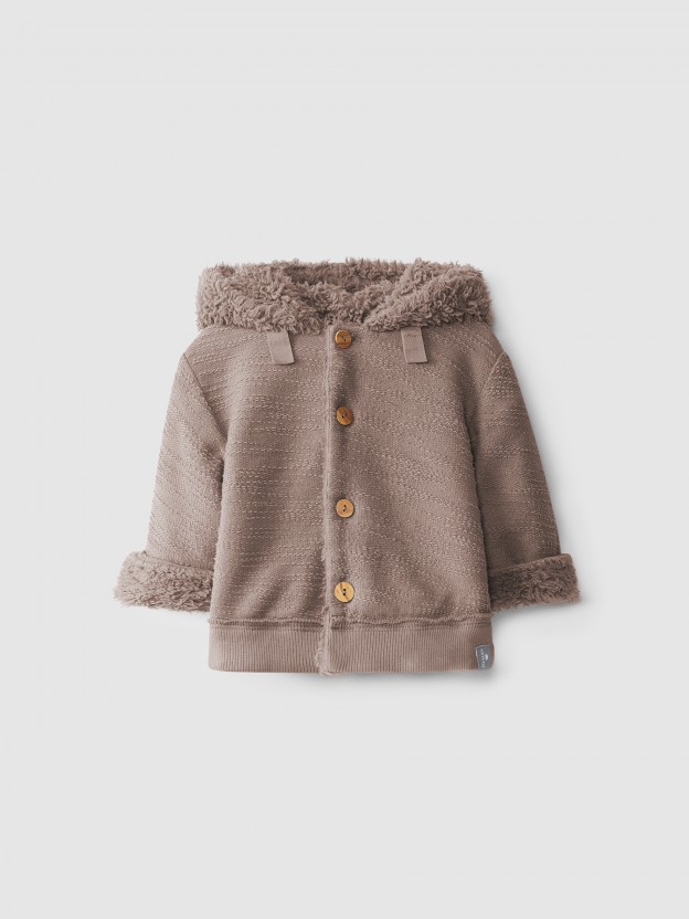 Gilet � capuche coton biologique