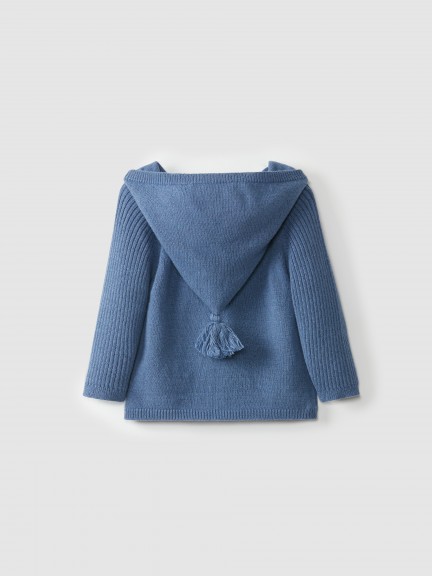 Knitted cashmere/merino hooded jacket Knitted cashmere/merino hooded jacket