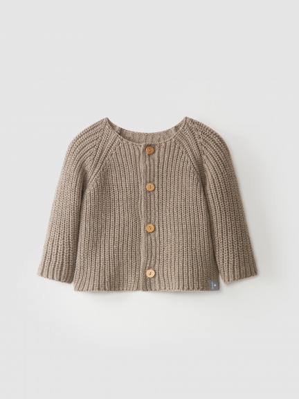 Recycled cotton/wool knitted cardigan Recycled cotton/wool knitted cardigan