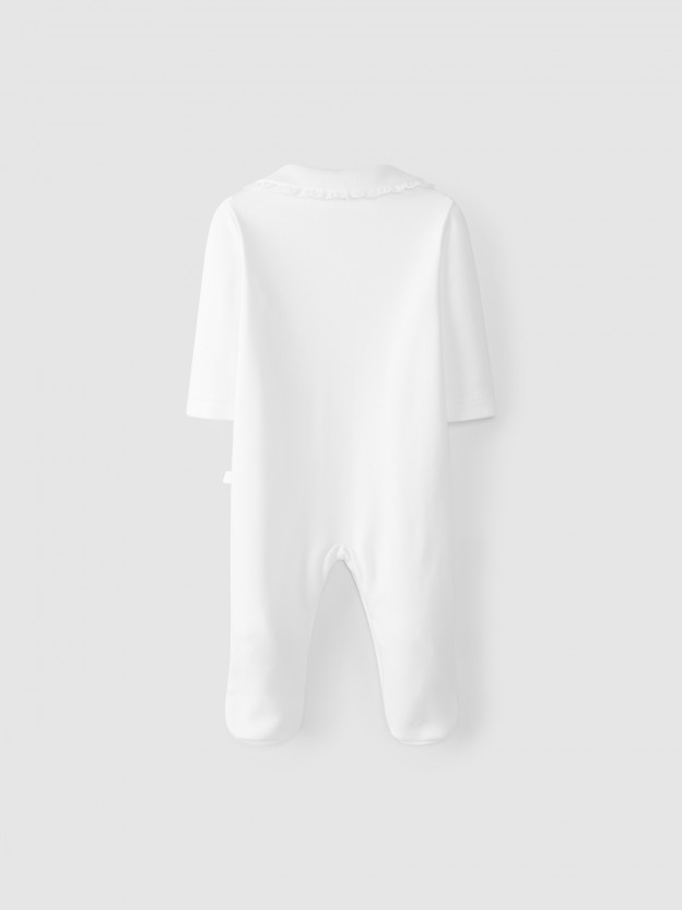Babygrow with lace collar