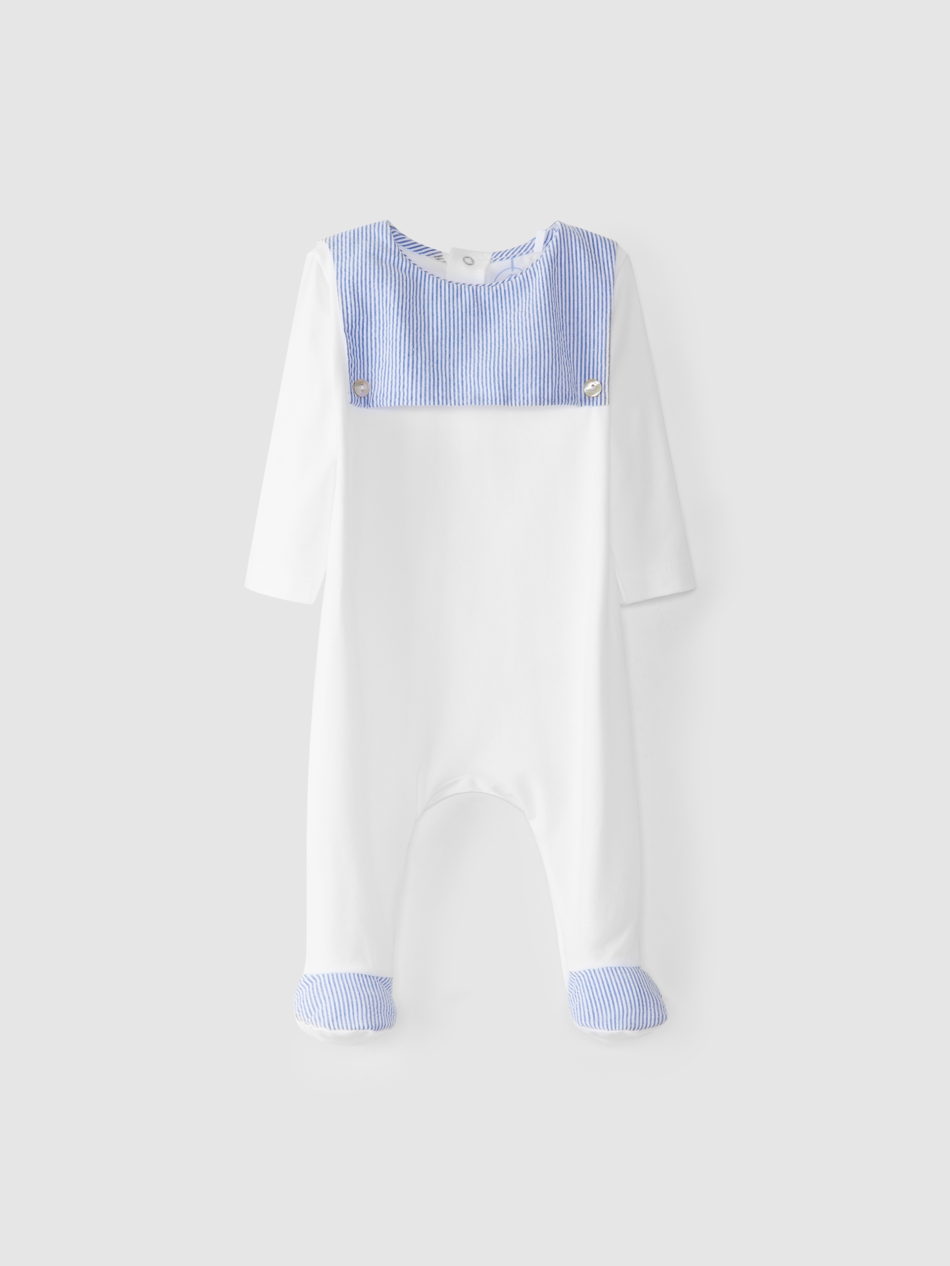 Babygrow riscas seersucker sem gola