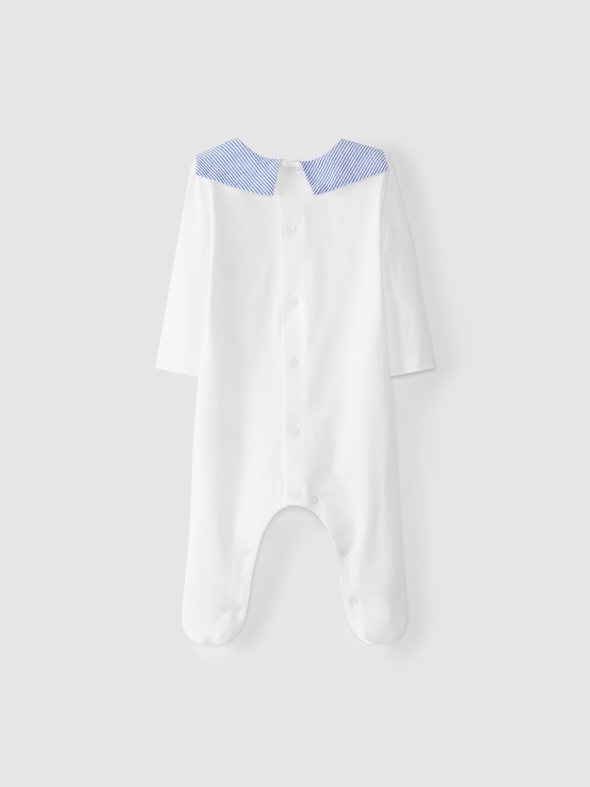 Babygrow riscas seersucker sem gola
