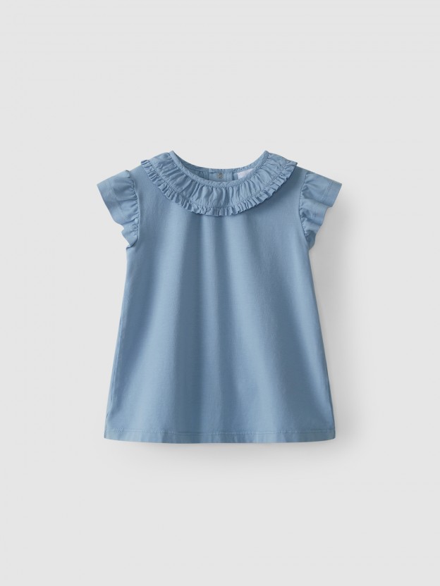 T-shirt gola de folho T-shirt gola de folho