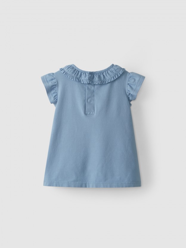 T-shirt gola de folho T-shirt gola de folho