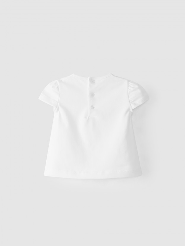 T-shirt com maça em relevo T-shirt com maça em relevo