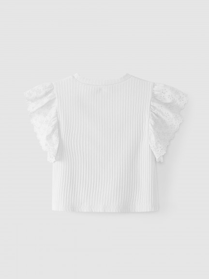 T-shirt with embroidered sleeves T-shirt with embroidered sleeves