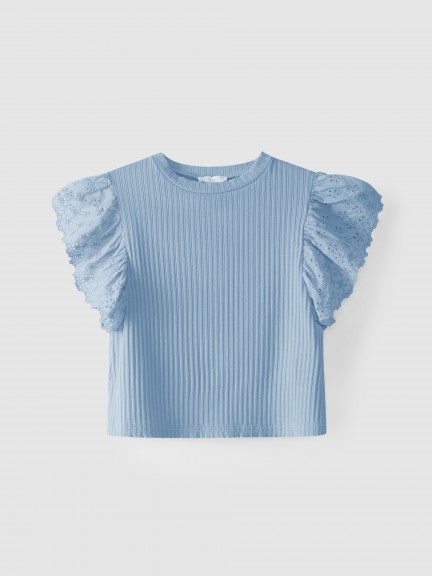 T-shirt with embroidered sleeves T-shirt with embroidered sleeves