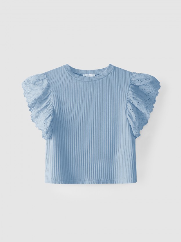 T-shirt à manches brodées T-shirt à manches brodées
