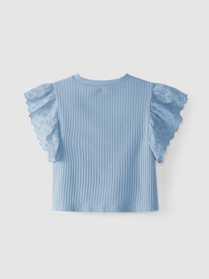 T-shirt with embroidered sleeves T-shirt with embroidered sleeves