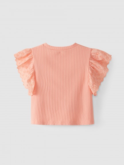 T-shirt with embroidered sleeves T-shirt with embroidered sleeves