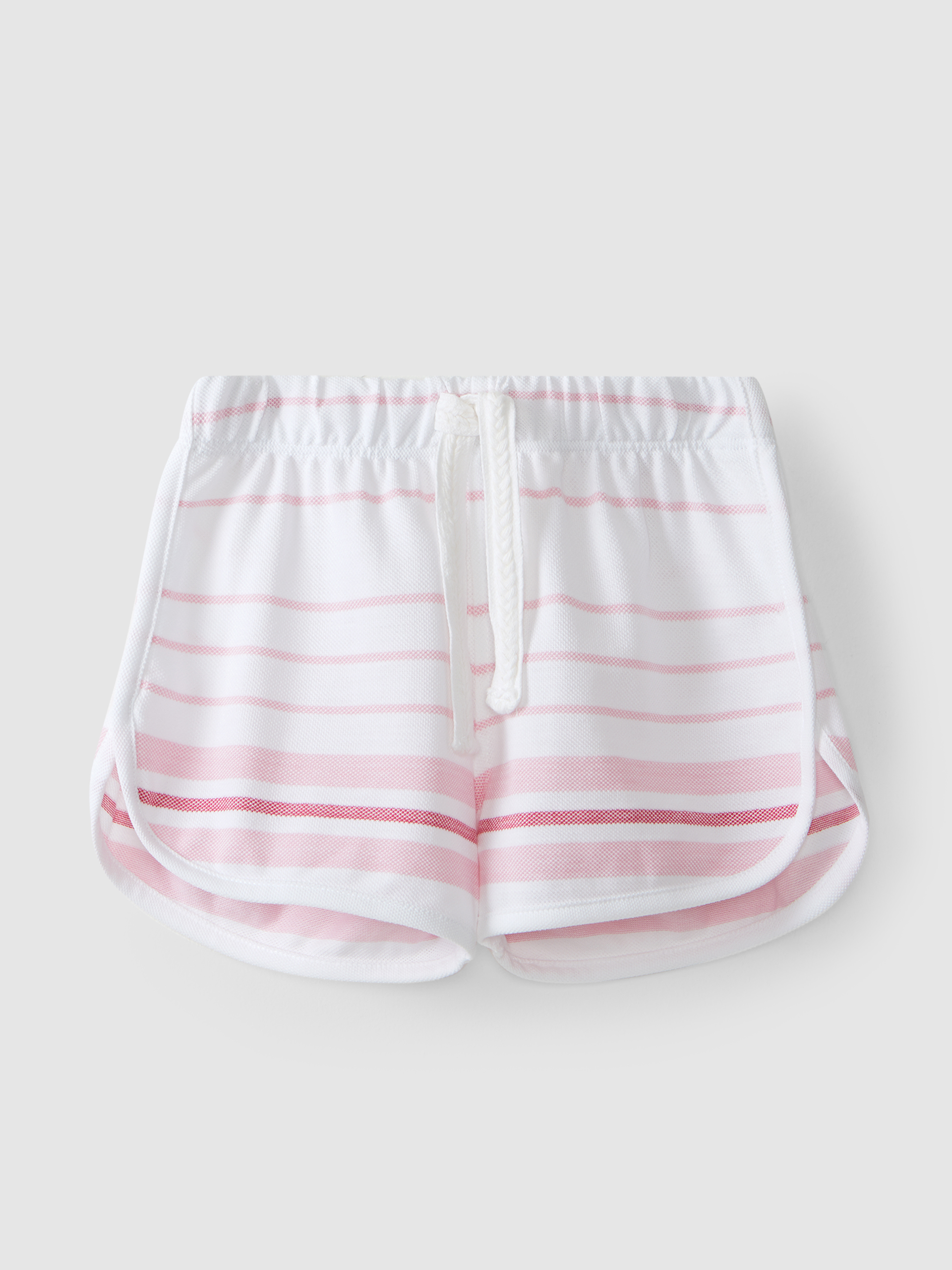 Pantalón corto de piqué a rayas