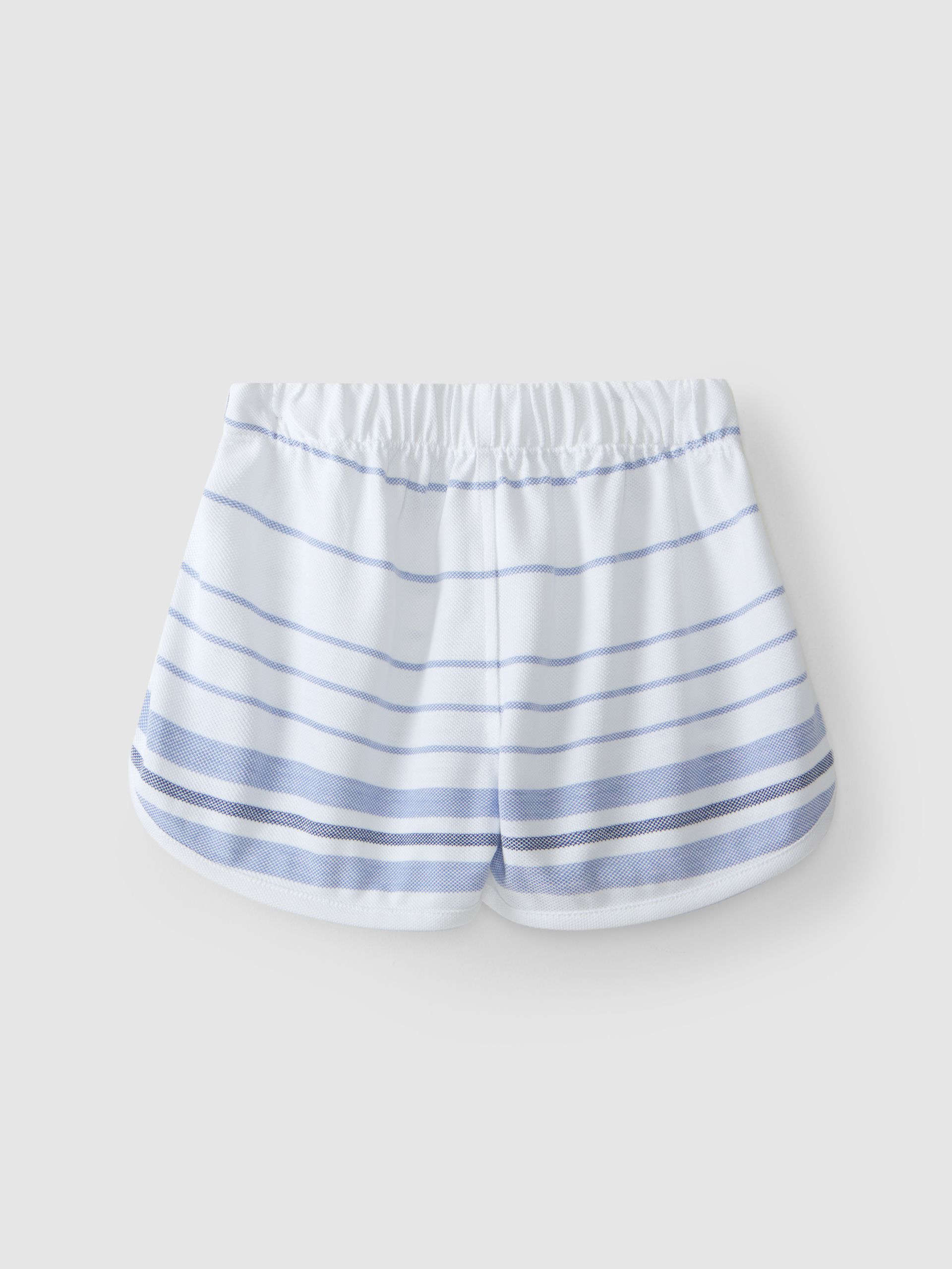 Pantalón corto de piqué a rayas