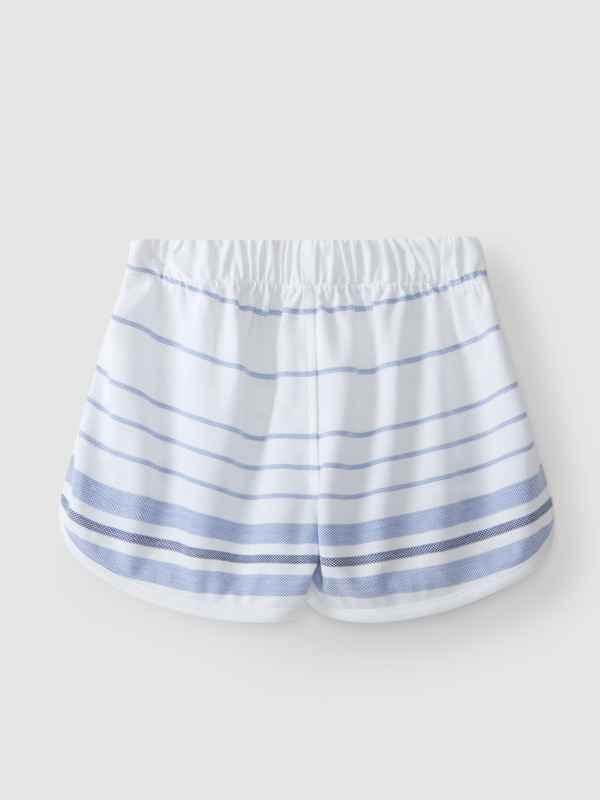 Pantalón corto de piqué a rayas