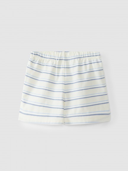 Striped cotton pull-up shorts Striped cotton pull-up shorts