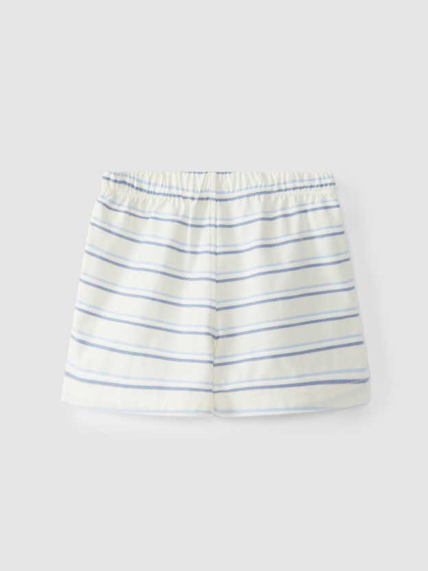 Short pull-up en coton rayures Short pull-up en coton rayures