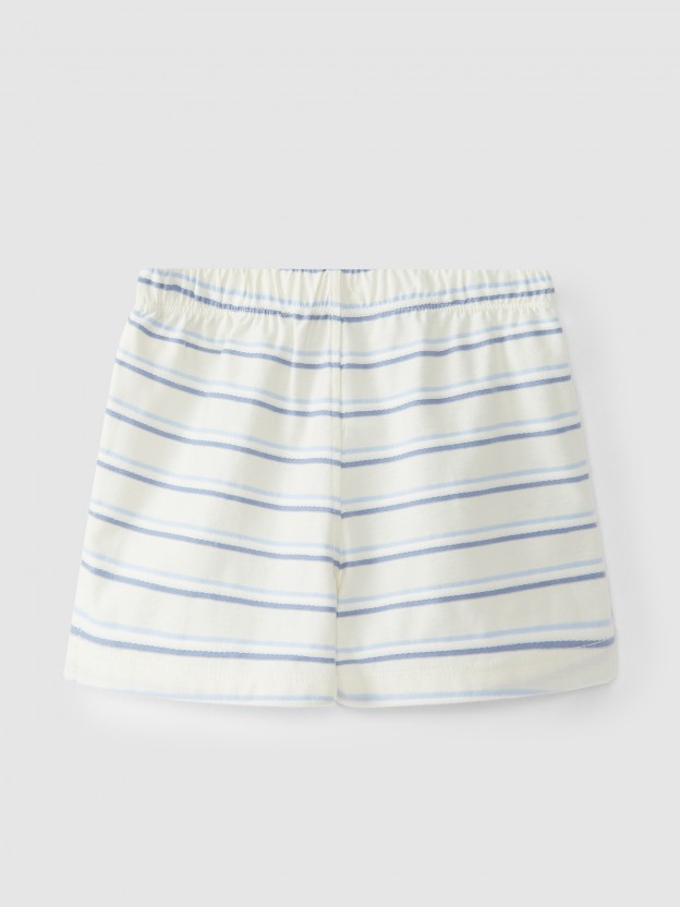 Short pull-up en coton rayures Short pull-up en coton rayures