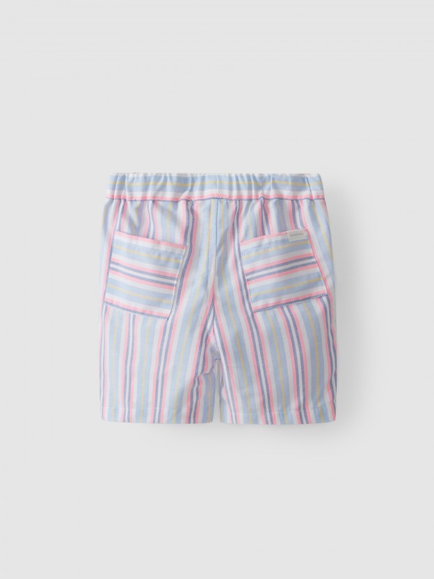 Pantalón corto pull-up de rayas Pantalón corto pull-up de rayas