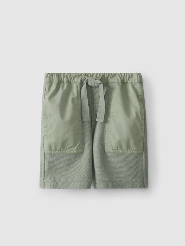 Cotton pull-up shorts