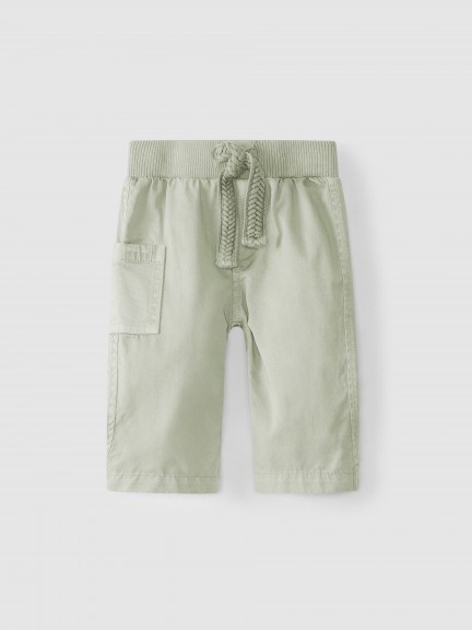 Pull-up twill pants Pull-up twill pants