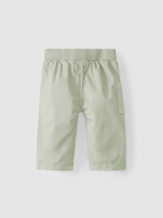 Pull-up twill pants