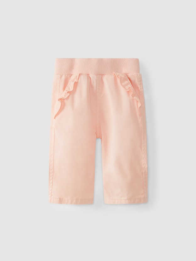 Pantalon en serg� pull-up