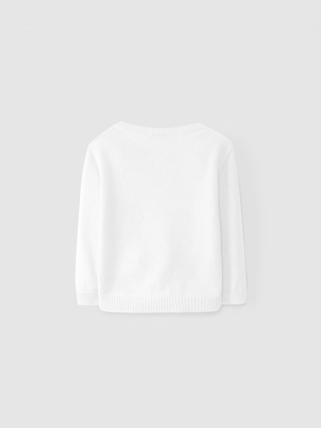 Chaqueta de punto con cuello en pico Chaqueta de punto con cuello en pico