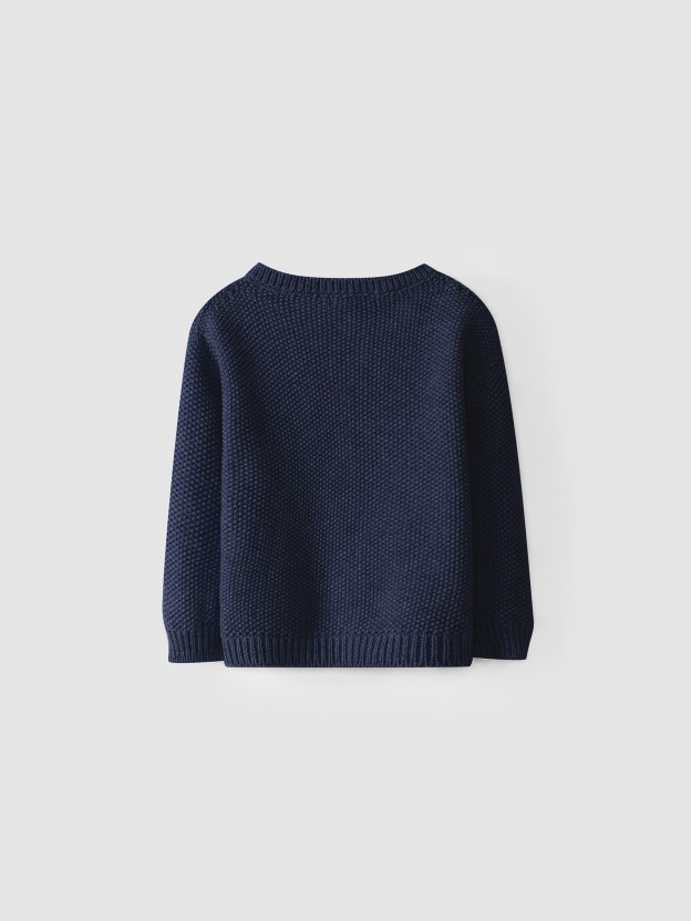 Chaqueta de punto con cuello en pico Chaqueta de punto con cuello en pico
